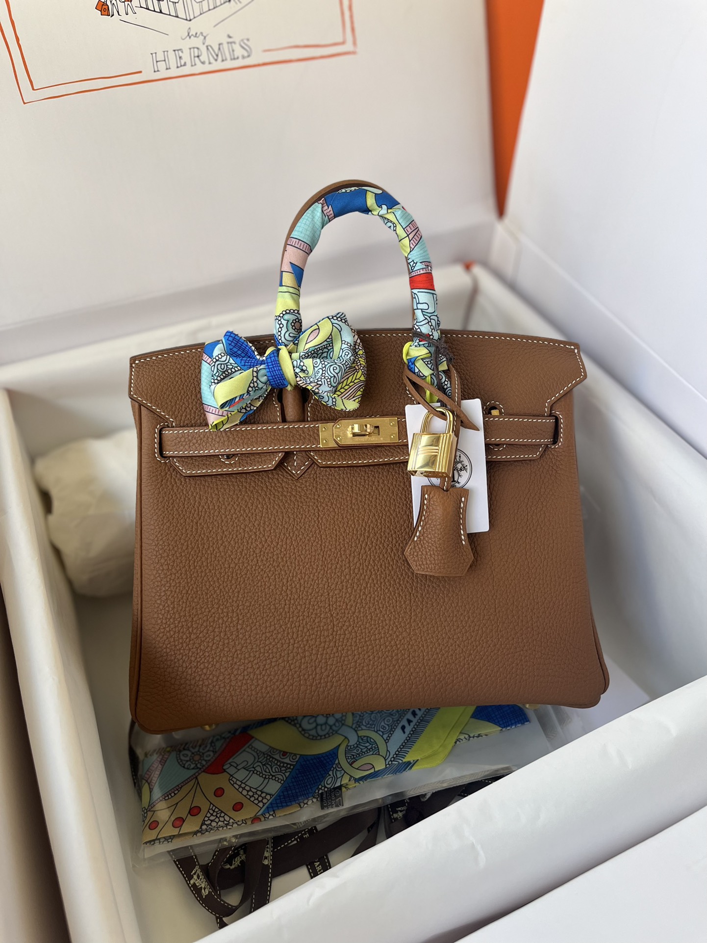 에르메스 버킨25 골드브라운 금장 토고가죽